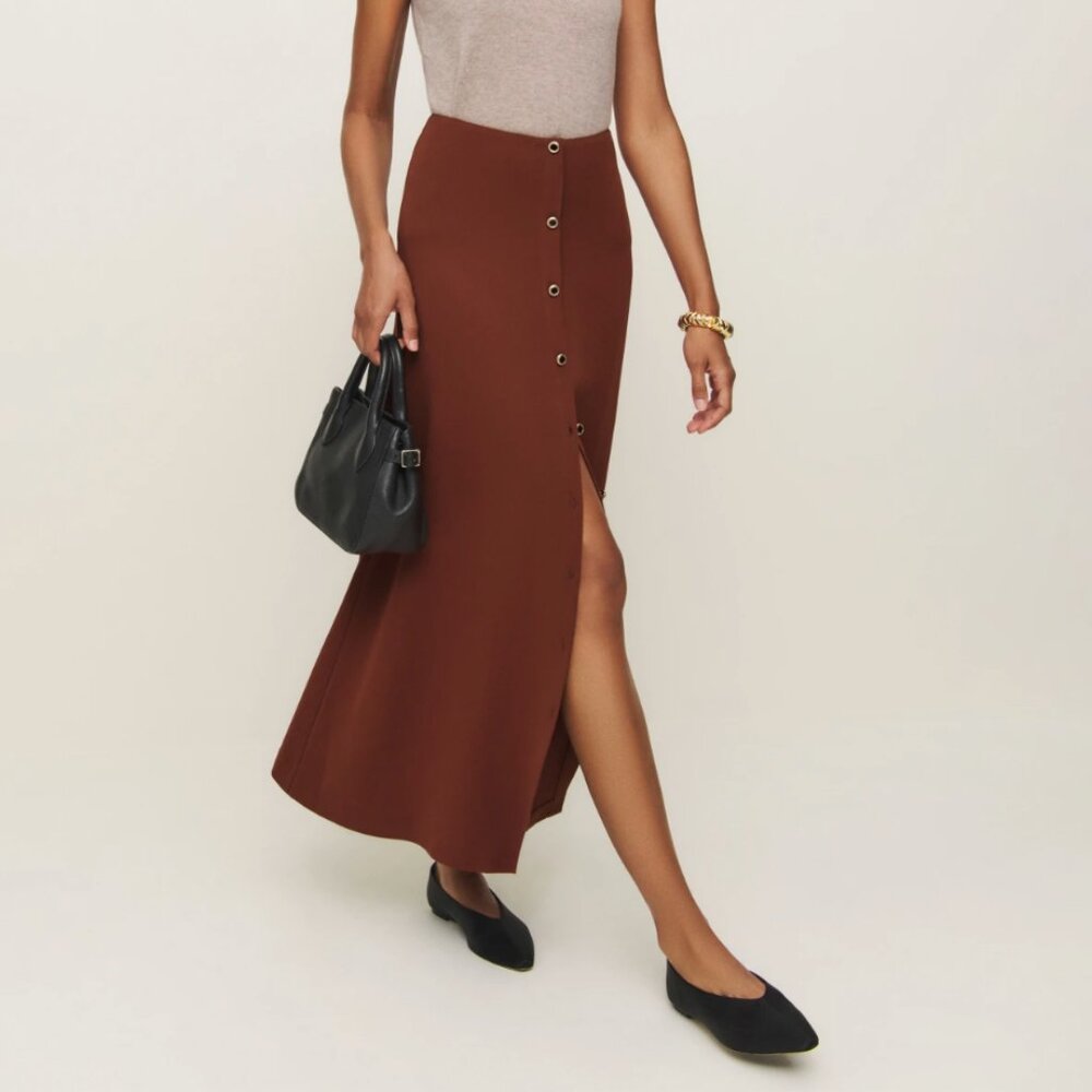 NWT Reformation Andi Low Rise Maxi Skirt